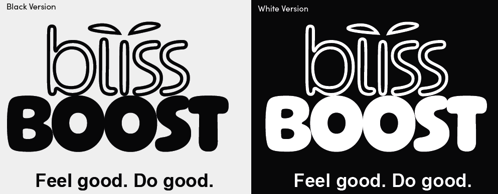 Bliss Boost logo in black and white
